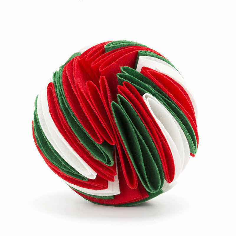 Felt sniffing ball, red and green
